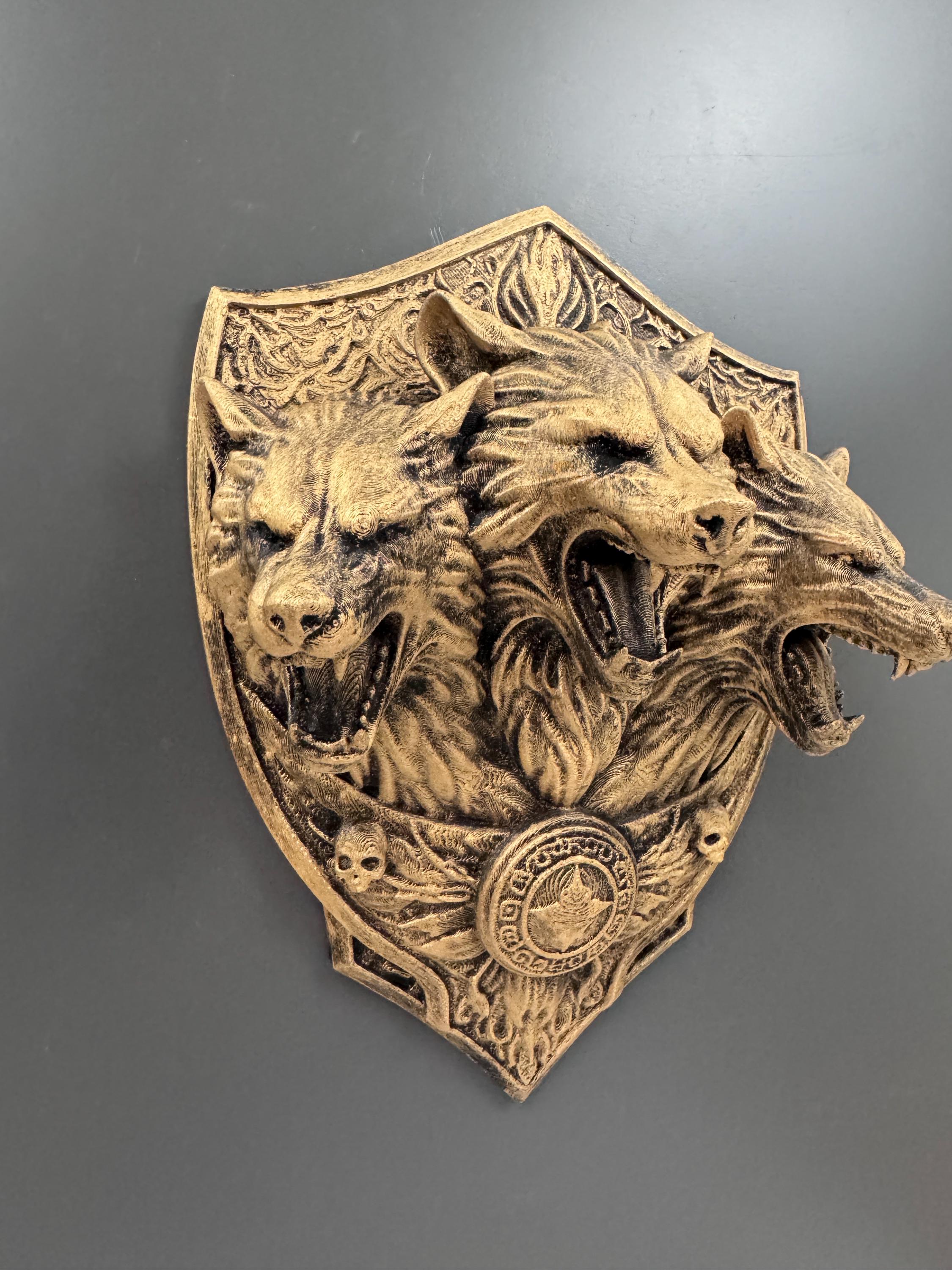 Three Headed Wolf Wall Sculpture | Cerberus Wall Art | Gothic Wall Decor | Fantasy Wolf Plaque | Dark Academia Decor