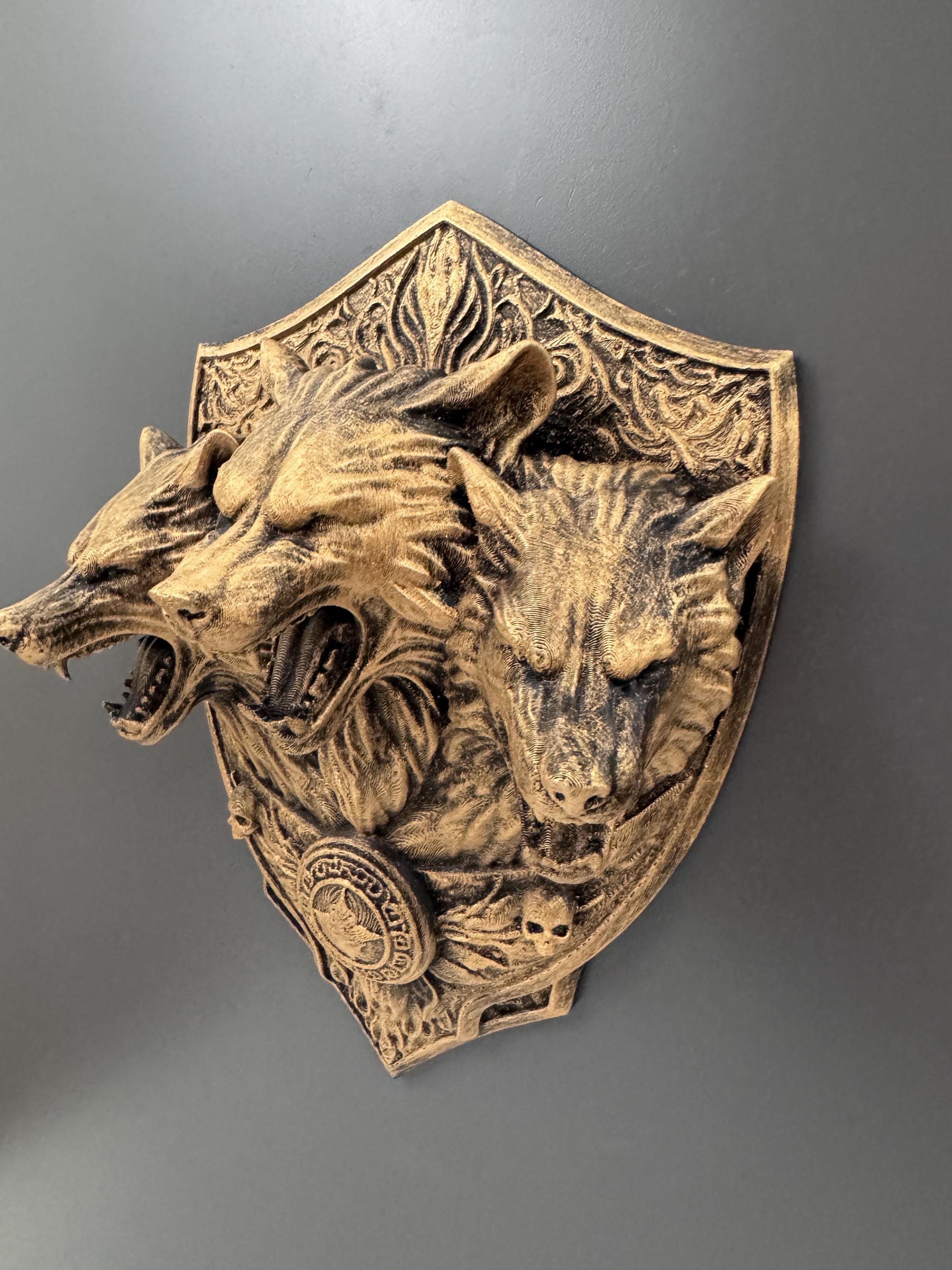 Three Headed Wolf Wall Sculpture | Cerberus Wall Art | Gothic Wall Decor | Fantasy Wolf Plaque | Dark Academia Decor