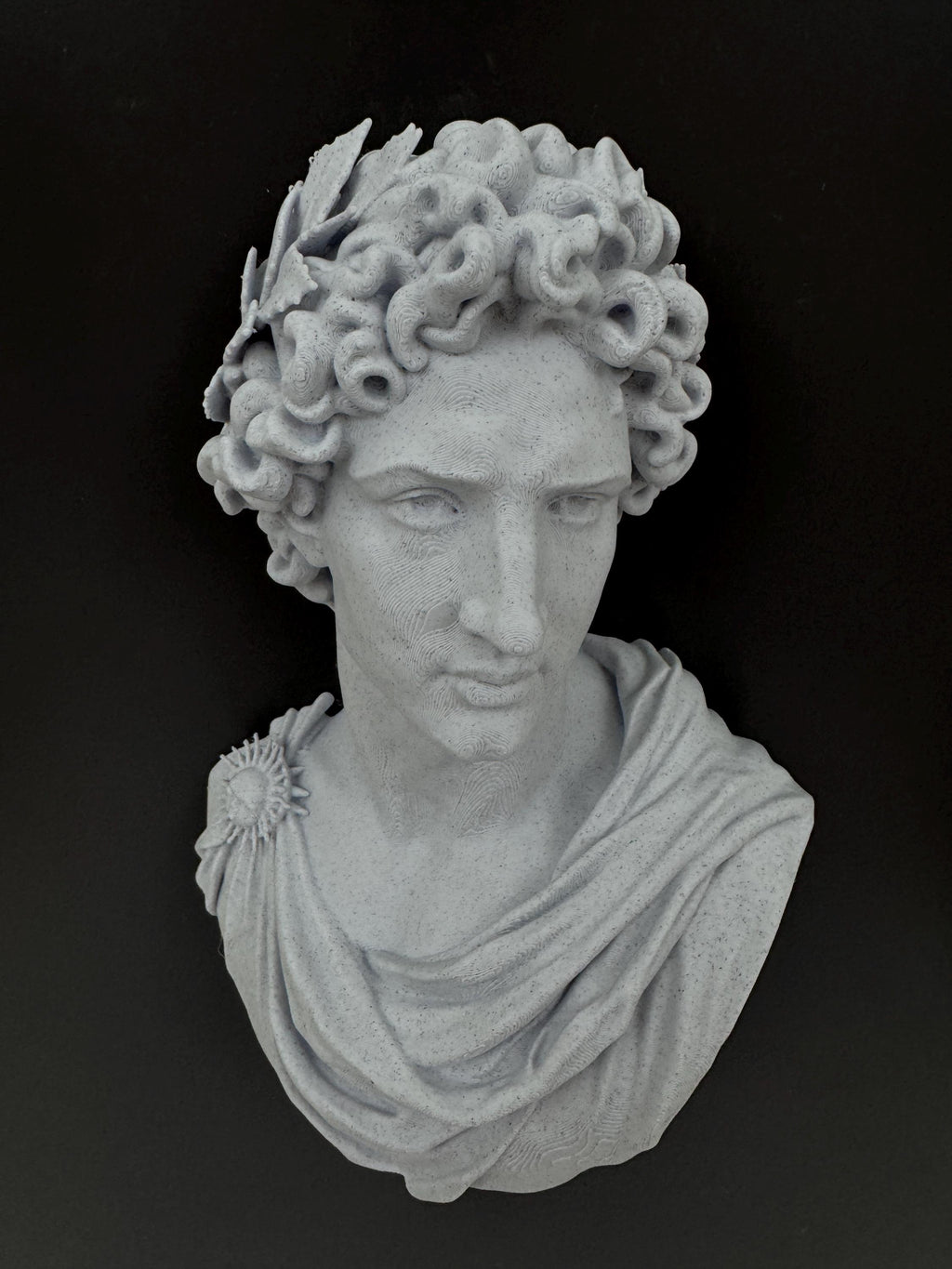 Apollo Statue Wall Sculpture | Greek Mythology Marble Bust | Dark Academia Library Decor | Classical Roman Art Gift | Man Cave Home Gym Him