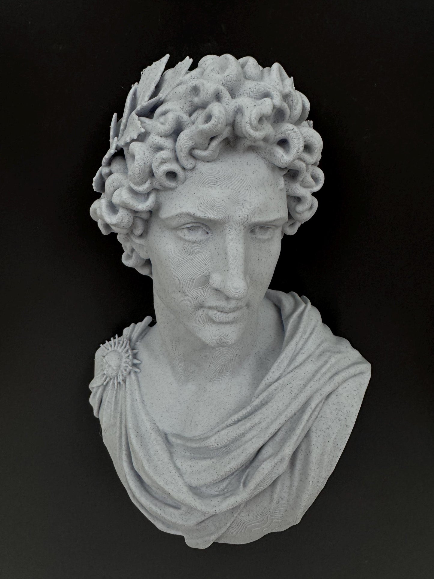 Apollo Statue Wall Sculpture | Greek Mythology Marble Bust | Dark Academia Library Decor | Classical Roman Art Gift | Man Cave Home Gym Him