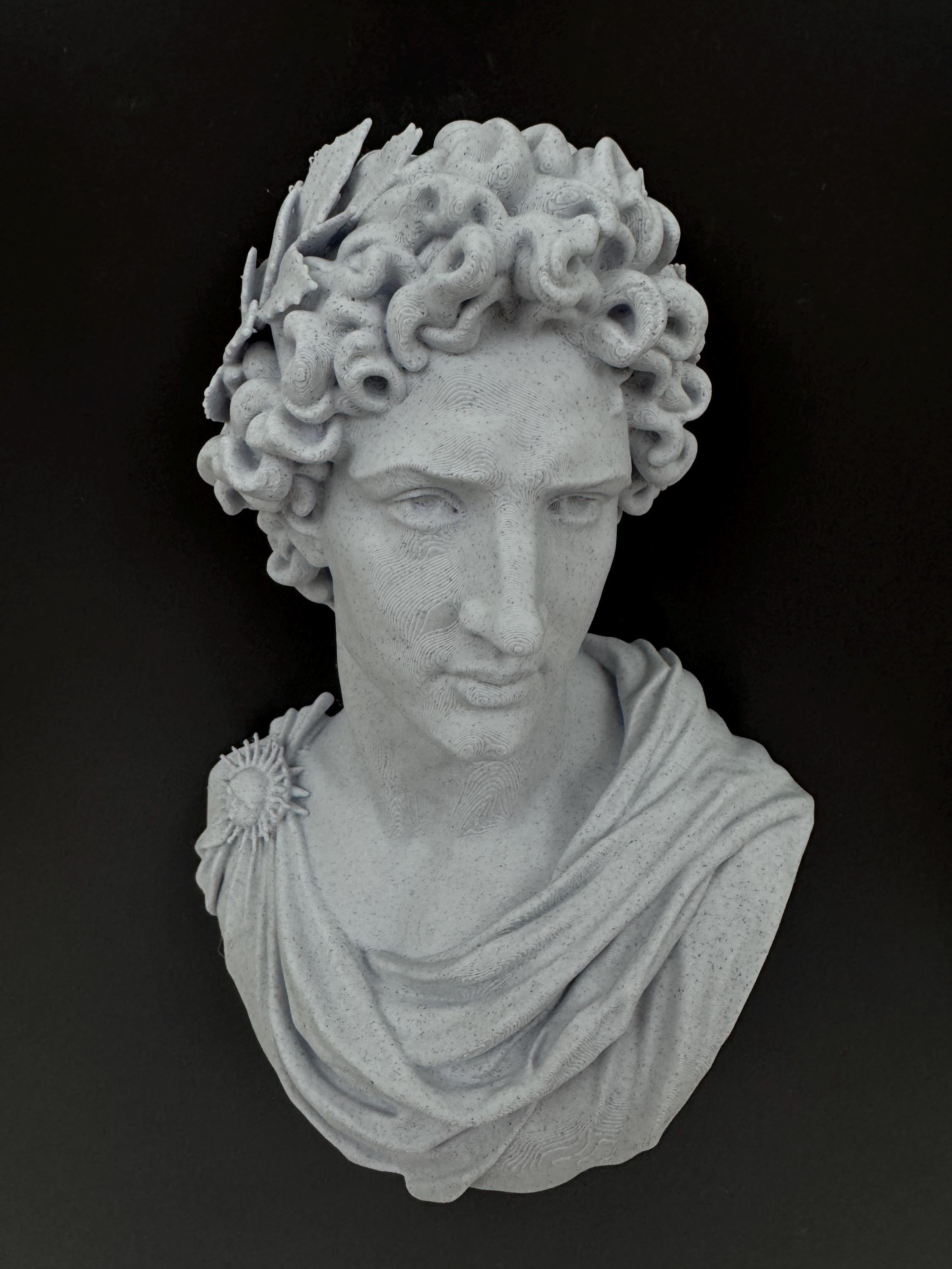 Apollo Statue Wall Sculpture | Greek Mythology Marble Bust | Dark Academia Library Decor | Classical Roman Art Gift | Man Cave Home Gym Him