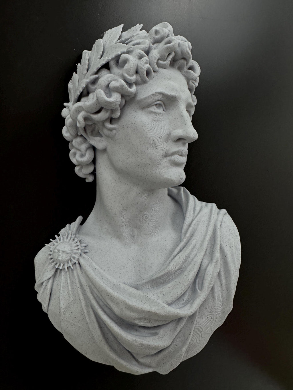 Apollo Statue Wall Sculpture | Greek Mythology Marble Bust | Dark Academia Library Decor | Classical Roman Art Gift | Man Cave Home Gym Him