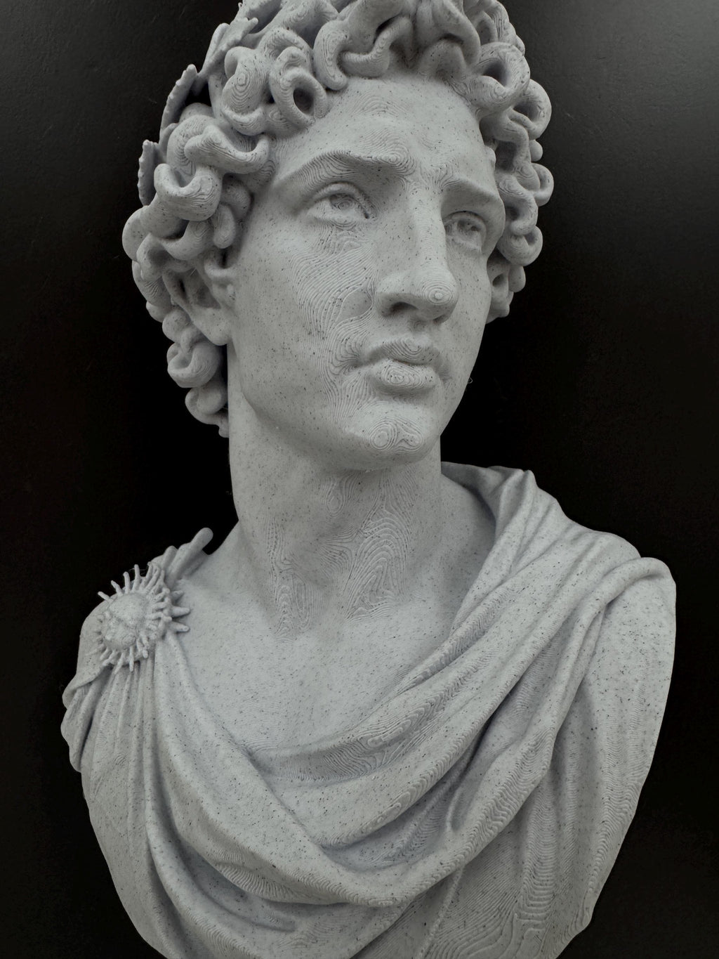 Apollo Statue Wall Sculpture | Greek Mythology Marble Bust | Dark Academia Library Decor | Classical Roman Art Gift | Man Cave Home Gym Him