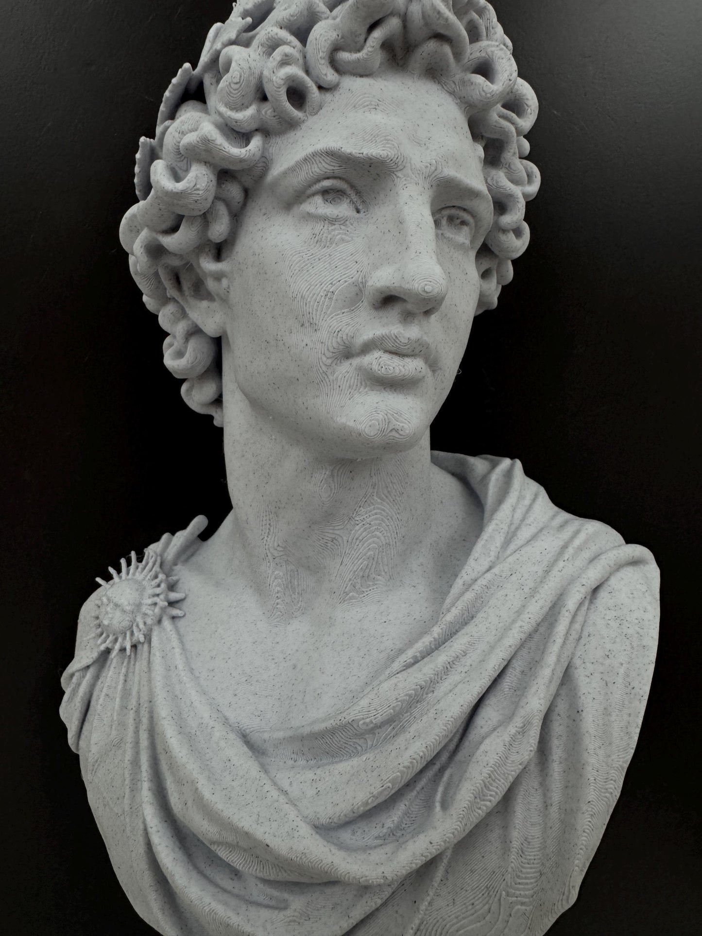 Apollo Statue Wall Sculpture | Greek Mythology Marble Bust | Dark Academia Library Decor | Classical Roman Art Gift | Man Cave Home Gym Him
