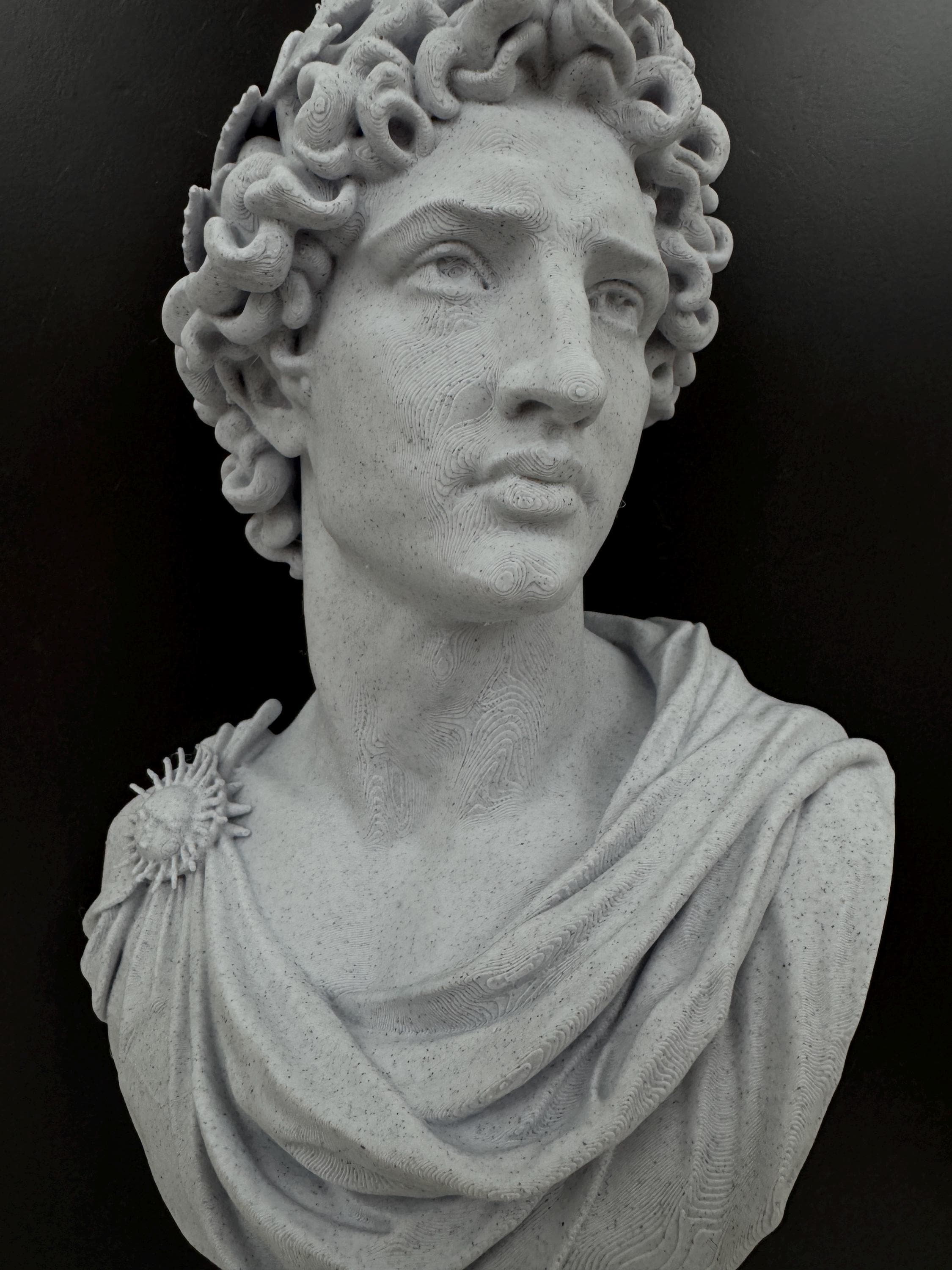 Apollo Statue Wall Sculpture | Greek Mythology Marble Bust | Dark Academia Library Decor | Classical Roman Art Gift | Man Cave Home Gym Him