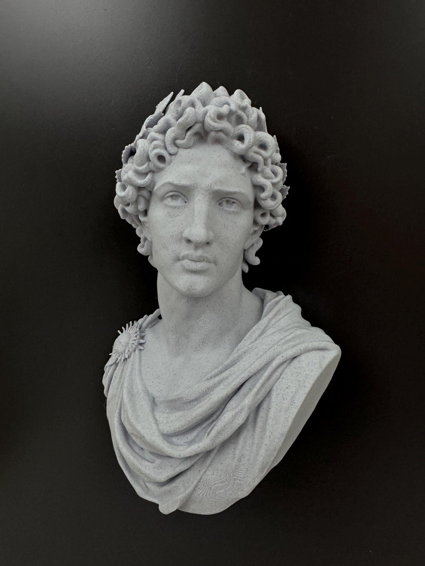 Apollo Statue Wall Sculpture | Greek Mythology Marble Bust | Dark Academia Library Decor | Classical Roman Art Gift | Man Cave Home Gym Him