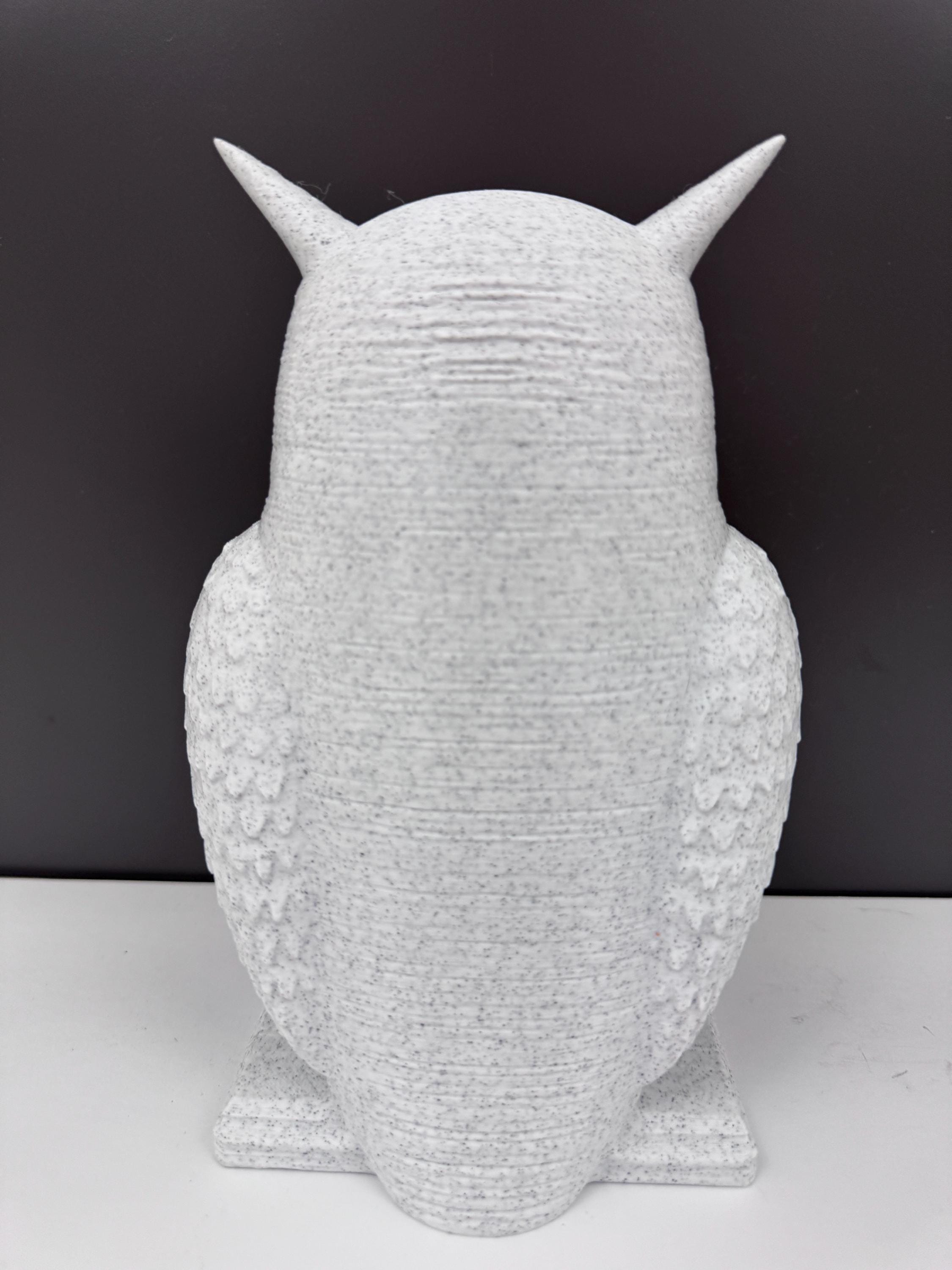 Modern Owl Statue | Owl Figurine Home Decor | Marble Owl Sculpture | Owl Desktop Art | Bird Figurine Gift | Large Owl Statue Display