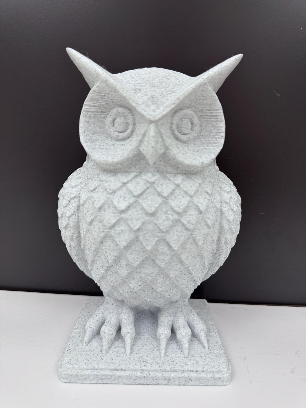 Modern Owl Statue | Owl Figurine Home Decor | Marble Owl Sculpture | Owl Desktop Art | Bird Figurine Gift | Large Owl Statue Display