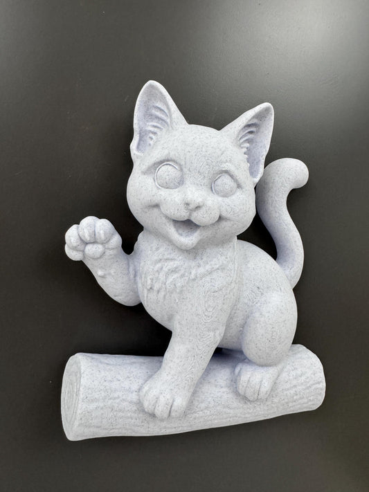 Cat Wall Sculpture | Kitten Wall Art | Cat Lover Gift | Funny Cat Wall Hanging | Nursery Animal Decor | Smiling Cat Wall Mount