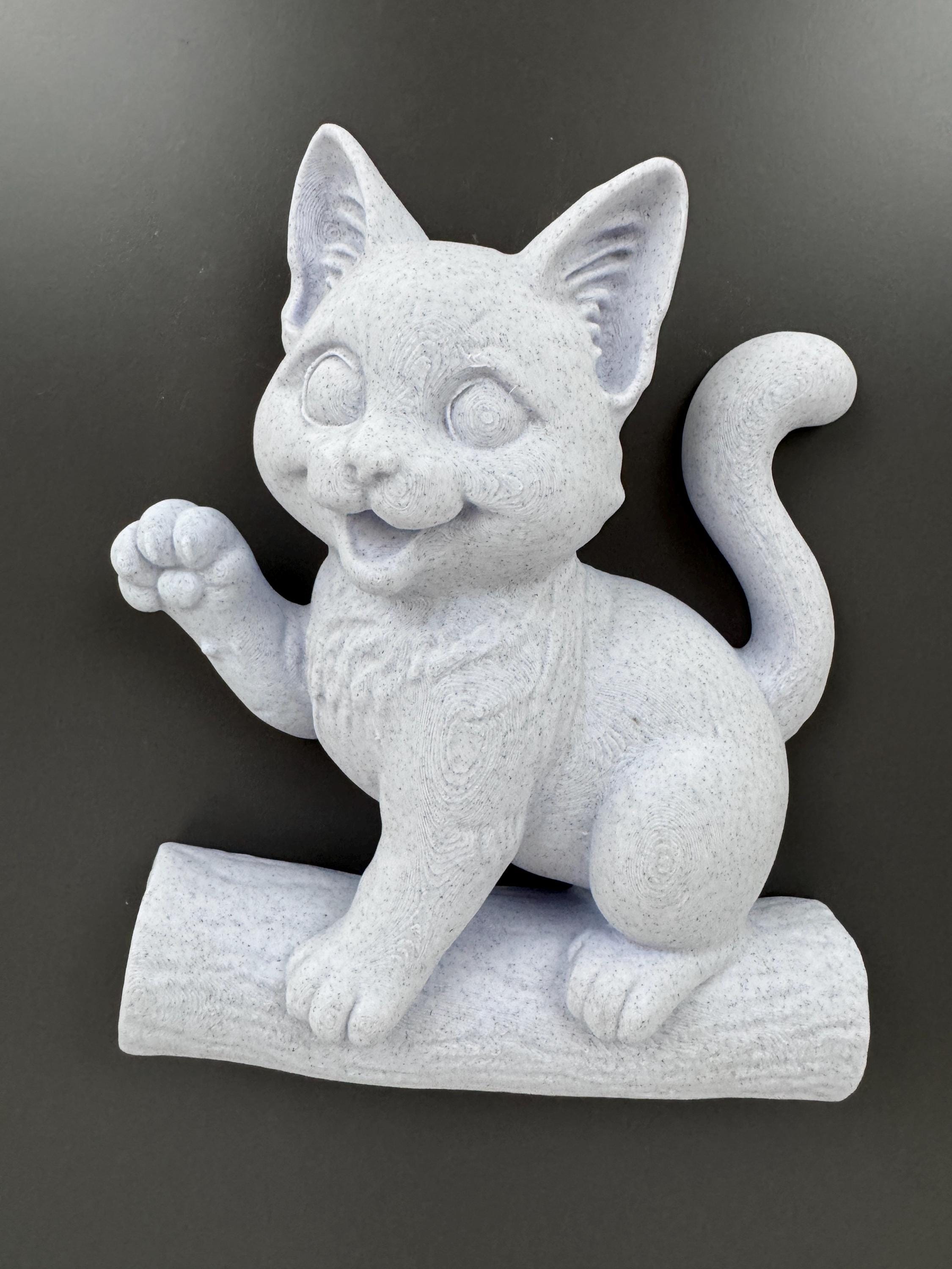 Cat Wall Sculpture | Kitten Wall Art | Cat Lover Gift | Funny Cat Wall Hanging | Nursery Animal Decor | Smiling Cat Wall Mount