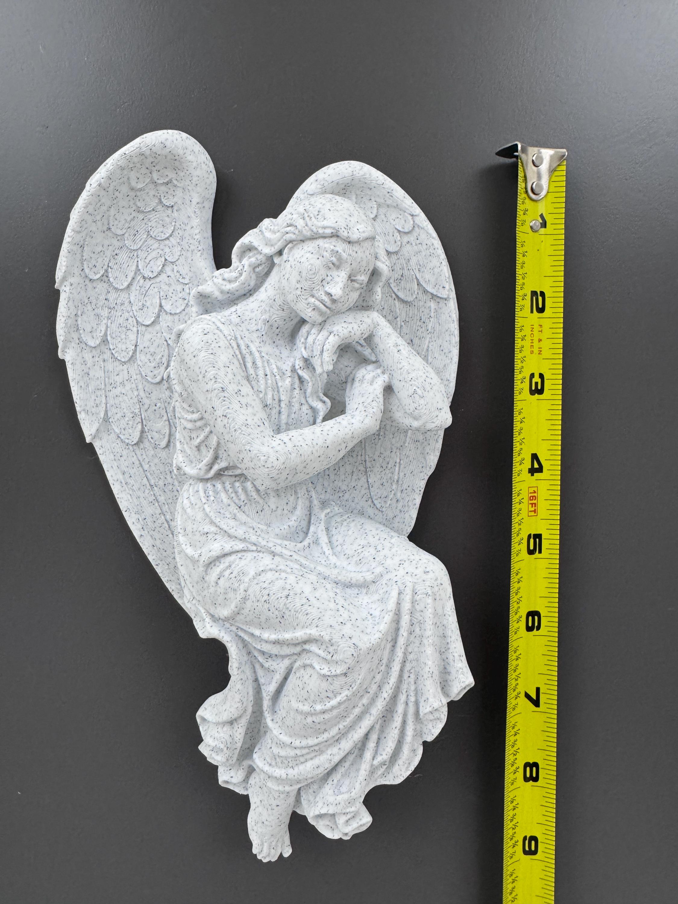 Resting Angel Wall Sculpture | Memorial Sympathy Gift | Bereavement Wall Art | Peaceful Spirit Home Decor | Remembrance Wall Hanging