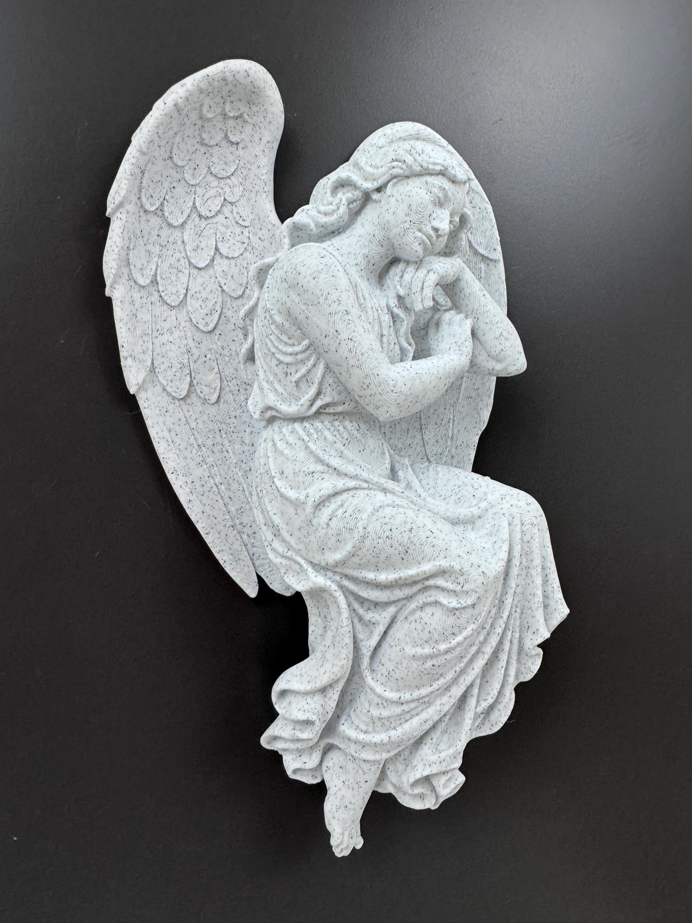 Resting Angel Wall Sculpture | Memorial Sympathy Gift | Bereavement Wall Art | Peaceful Spirit Home Decor | Remembrance Wall Hanging