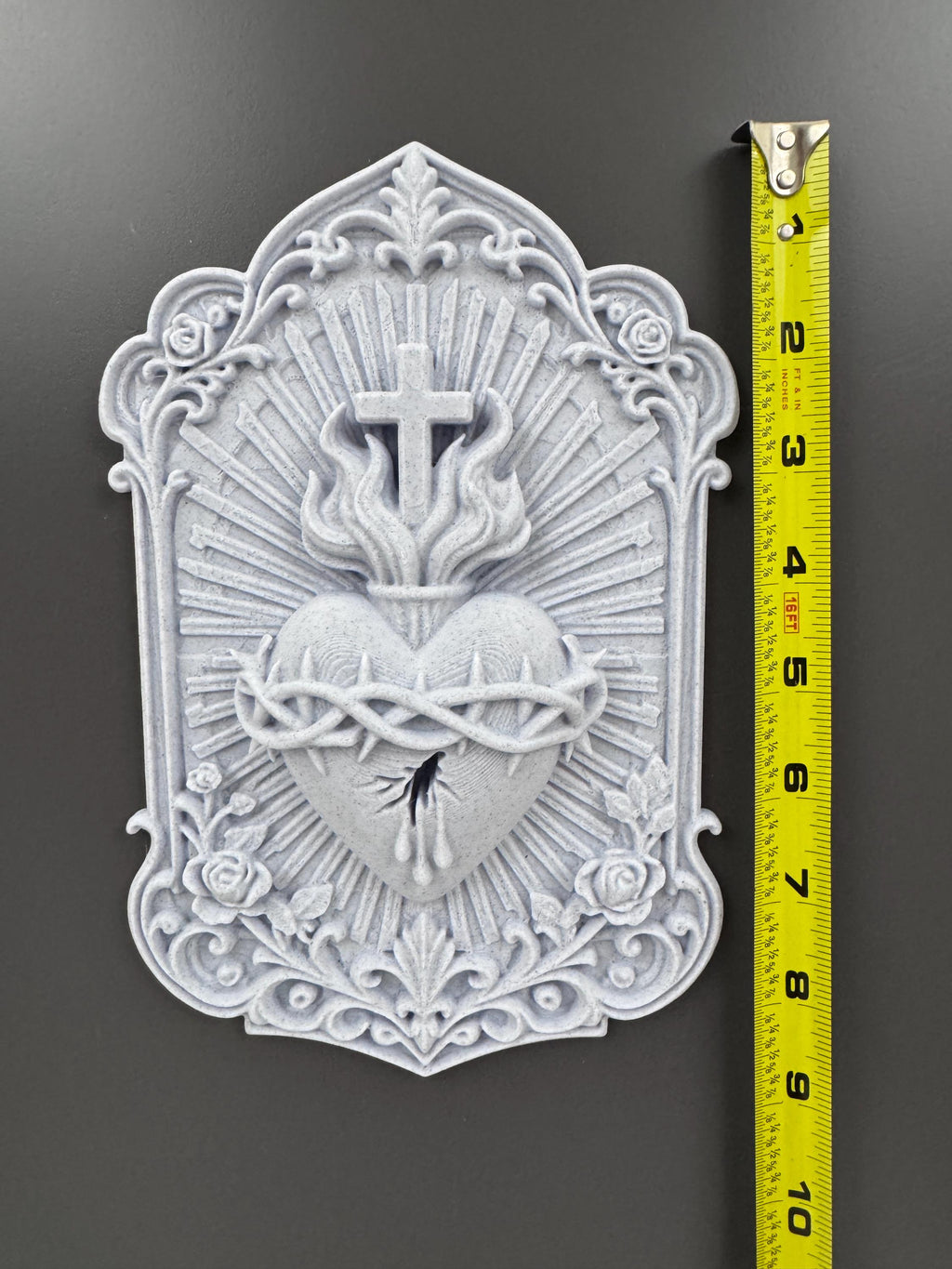 Sacred Heart of Jesus Wall Plaque | Catholic Religious Art | Victorian Gothic Home Decor | Prayer Altar Sculpture | Confirmation Gift
