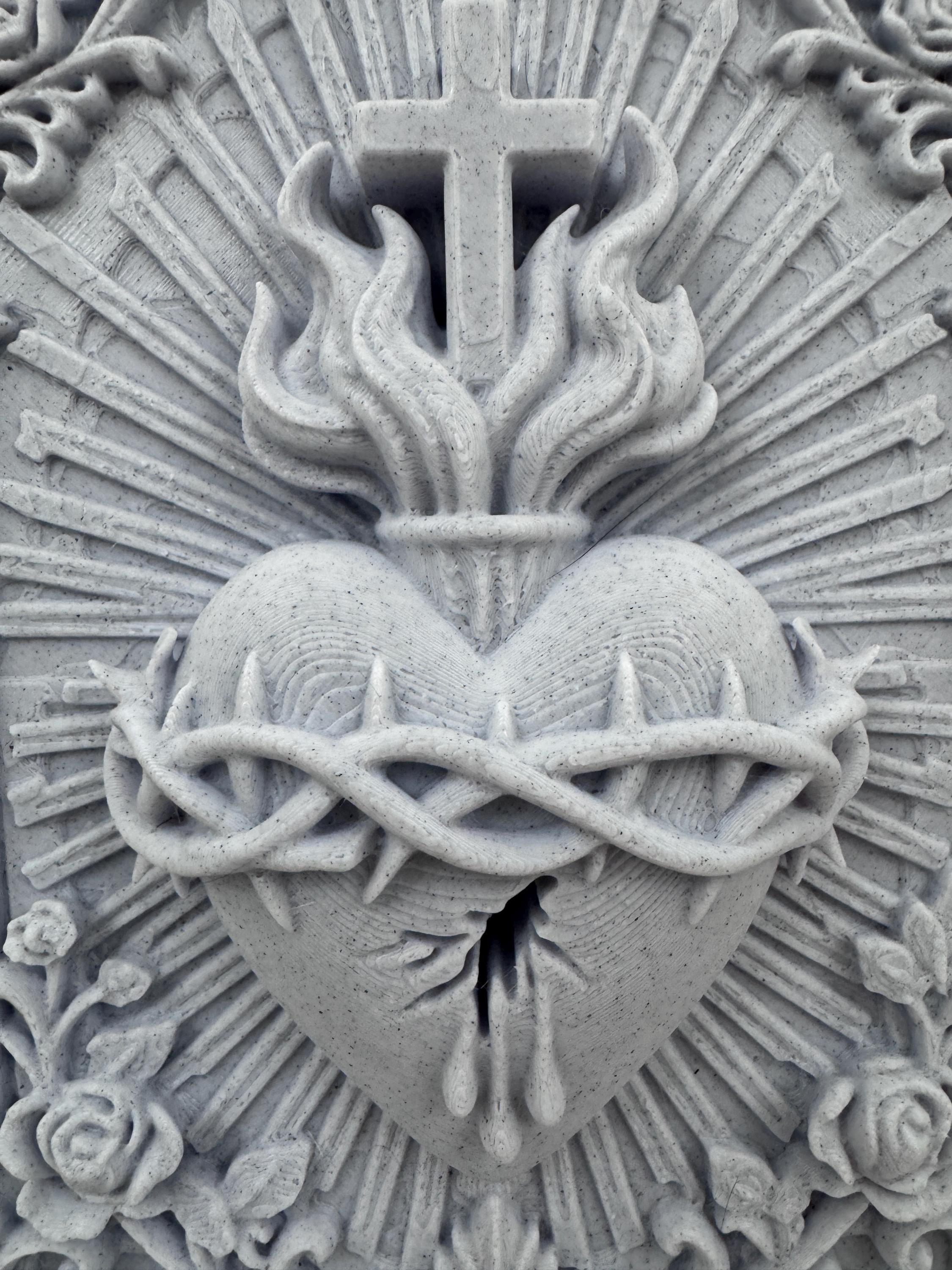 Sacred Heart of Jesus Wall Plaque | Catholic Religious Art | Victorian Gothic Home Decor | Prayer Altar Sculpture | Confirmation Gift