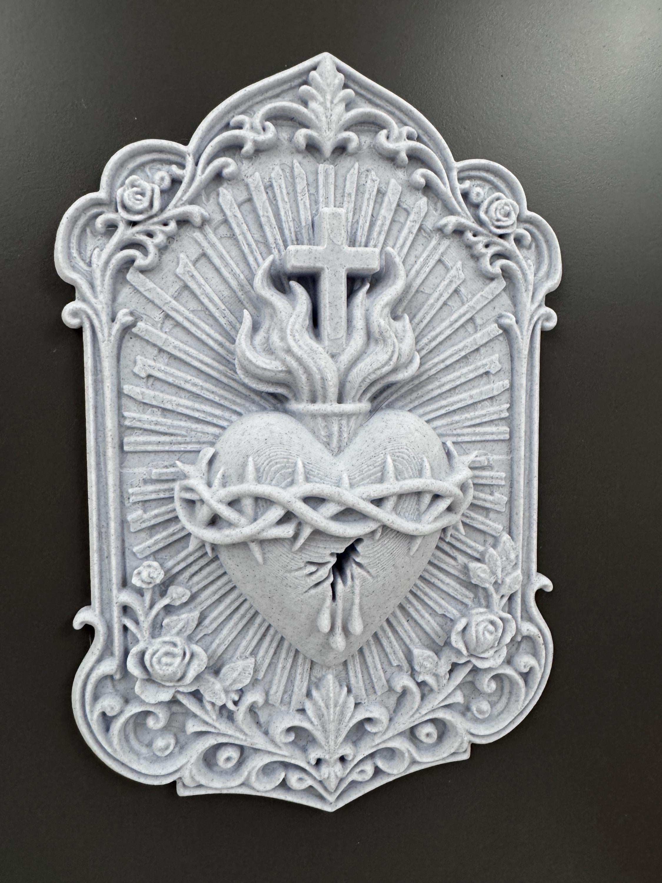 Sacred Heart of Jesus Wall Plaque | Catholic Religious Art | Victorian Gothic Home Decor | Prayer Altar Sculpture | Confirmation Gift
