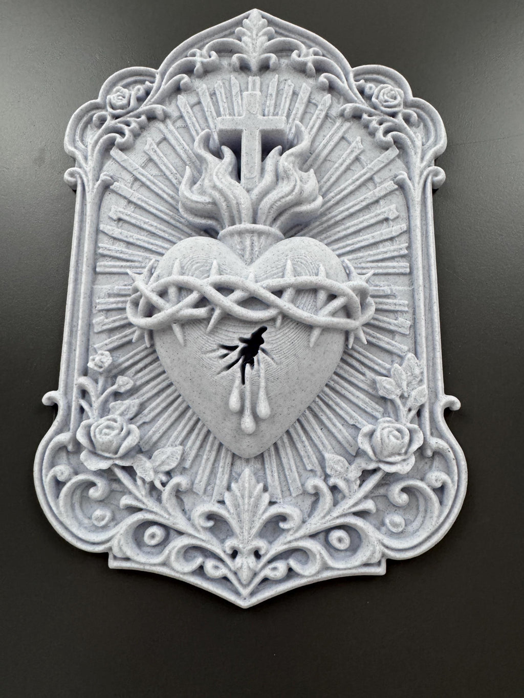 Sacred Heart of Jesus Wall Plaque | Catholic Religious Art | Victorian Gothic Home Decor | Prayer Altar Sculpture | Confirmation Gift
