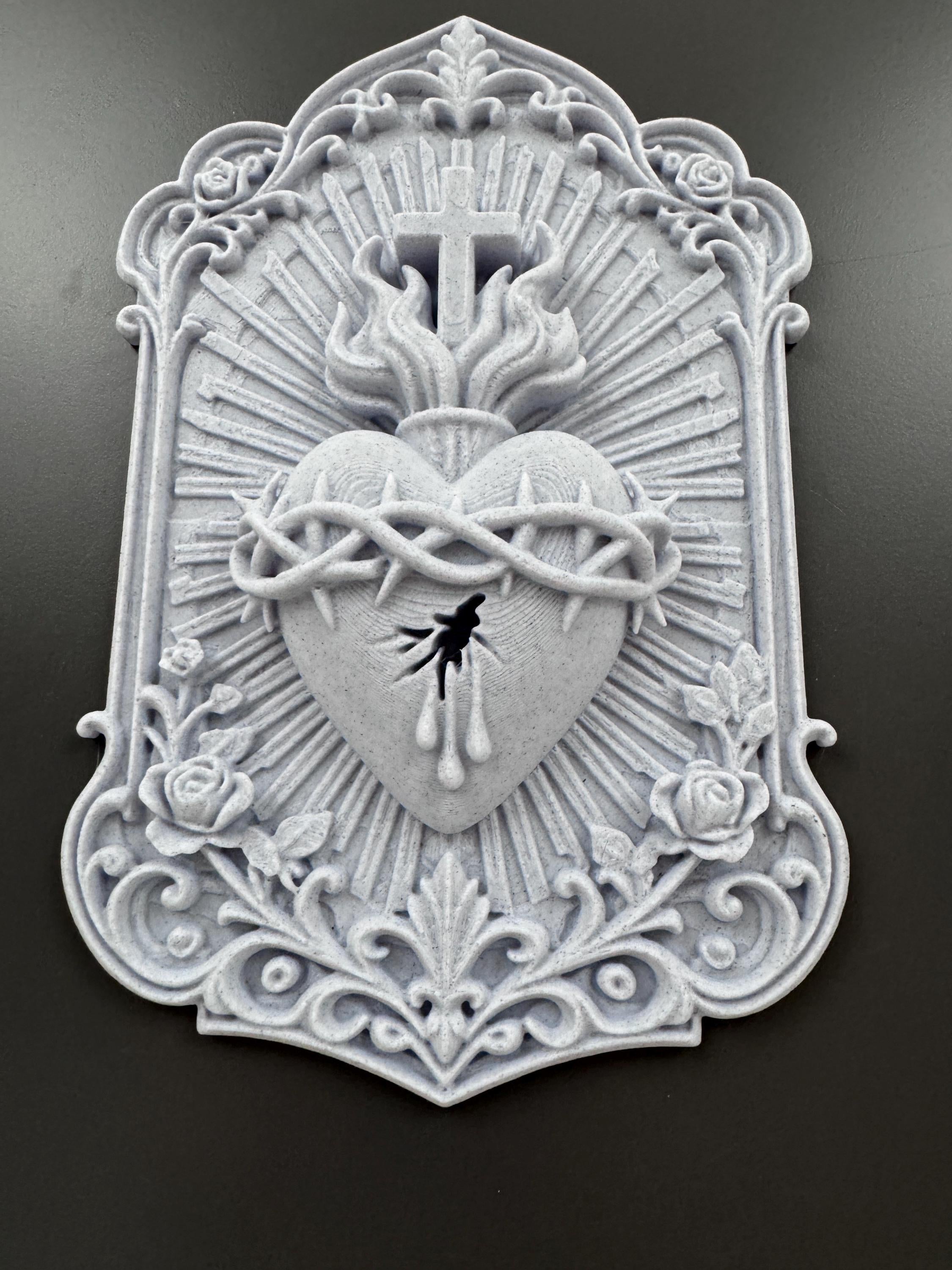 Sacred Heart of Jesus Wall Plaque | Catholic Religious Art | Victorian Gothic Home Decor | Prayer Altar Sculpture | Confirmation Gift