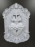Sacred Heart of Jesus Wall Plaque | Catholic Religious Art | Victorian Gothic Home Decor | Prayer Altar Sculpture | Confirmation Gift
