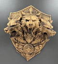Three Headed Wolf Wall Sculpture | Cerberus Wall Art | Gothic Wall Decor | Fantasy Wolf Plaque | Dark Academia Decor
