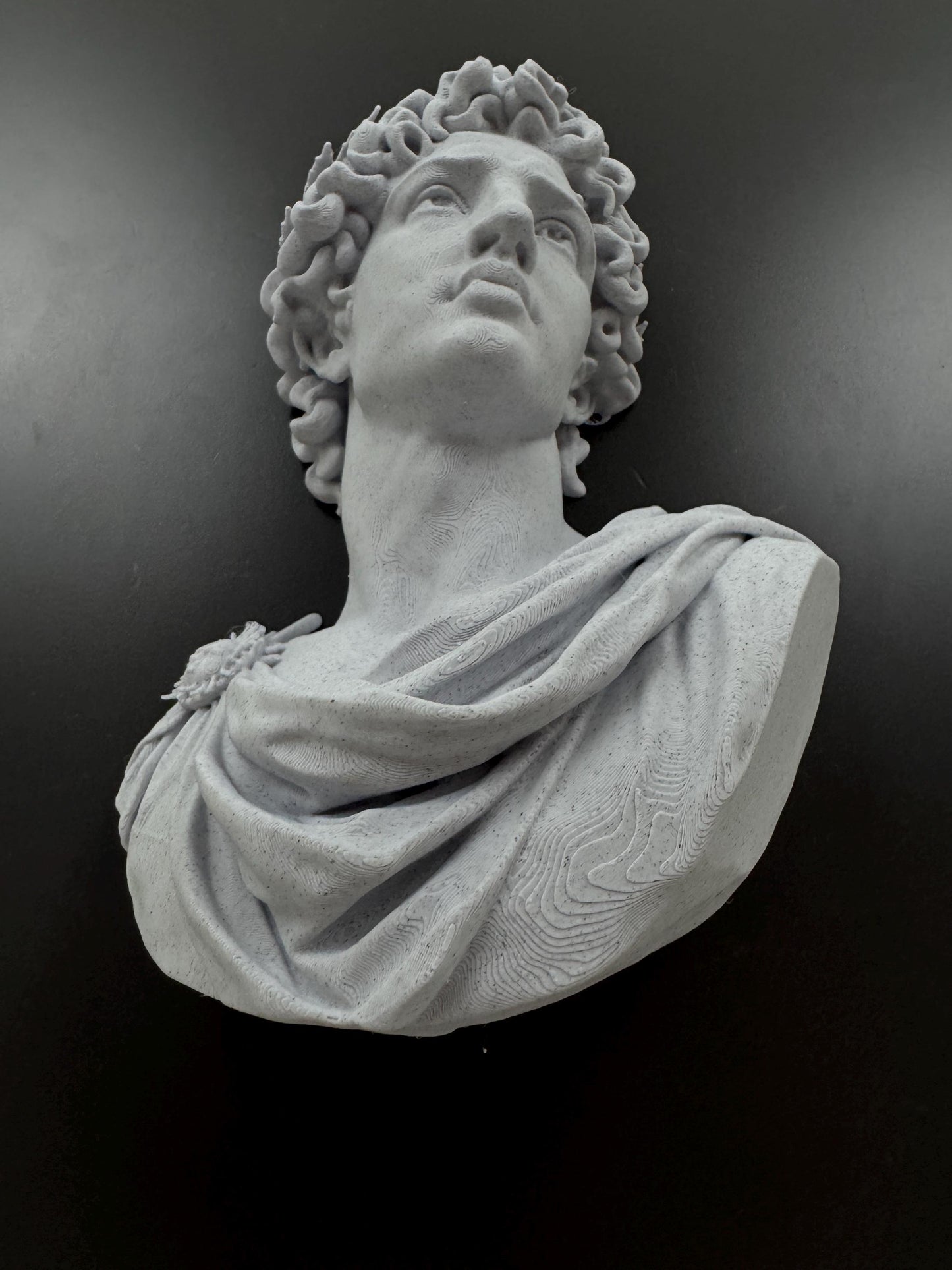 Apollo Statue Wall Sculpture | Greek Mythology Marble Bust | Dark Academia Library Decor | Classical Roman Art Gift | Man Cave Home Gym Him