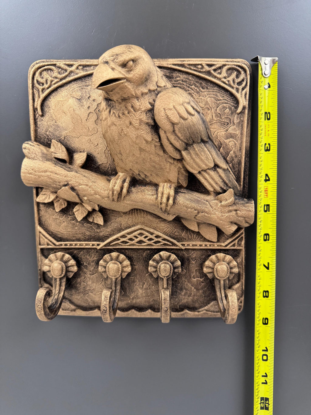 Raven Key Holder Wall Mount | Gothic Crow Entryway Hook Rack | Dark Academia Wall Decor | Whimsigoth Organizer | Poe Lover Gift for Her