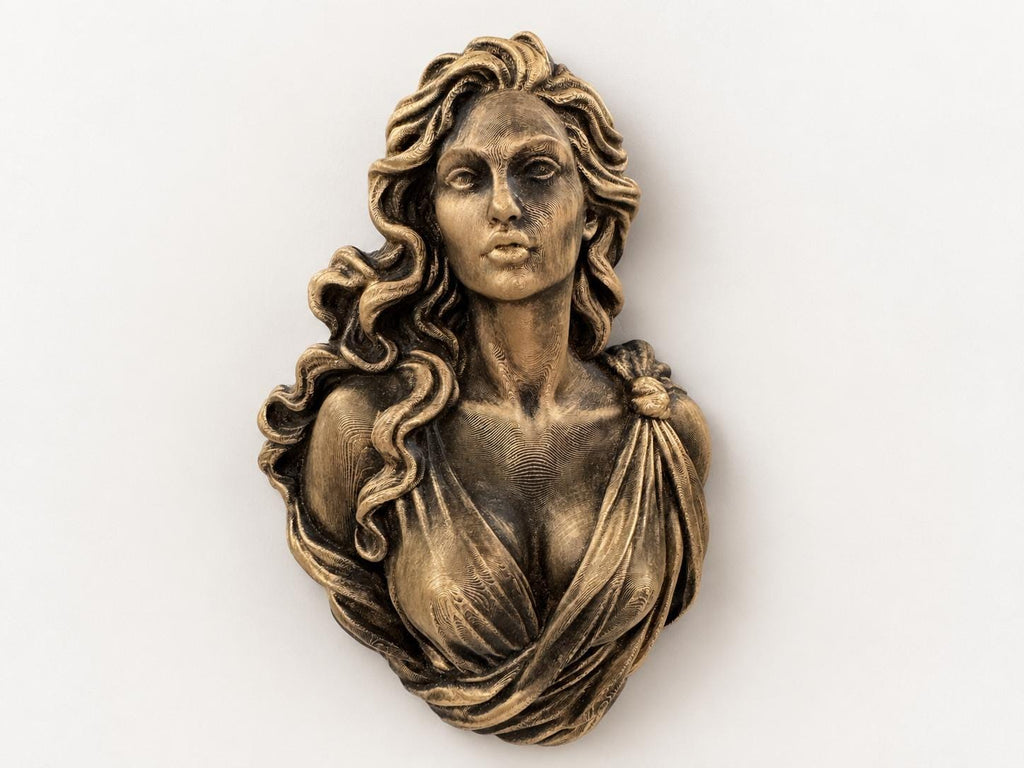 Greek Goddess Bust Wall Sculpture | Aphrodite Art | Female Statue Home Decor | Dark Academia Bedroom | Mythology Gift for Her