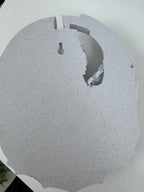 Back of the Prometheus sculpture showing the keyhole slot