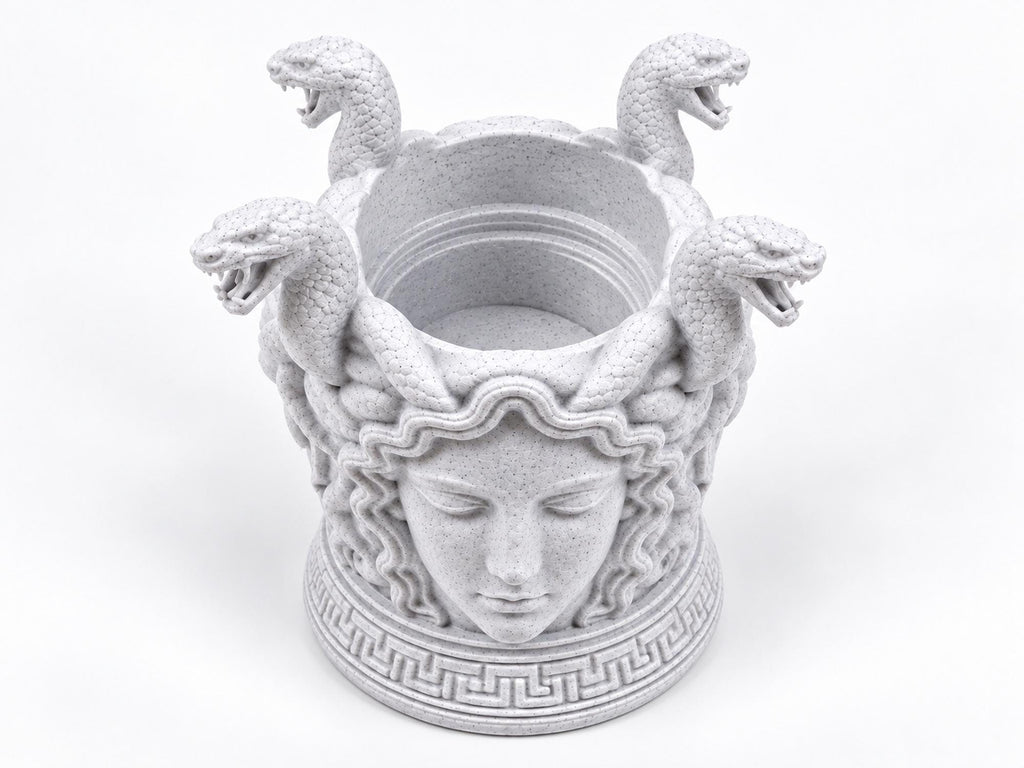 Top-down view into the open Medusa toothbrush cup