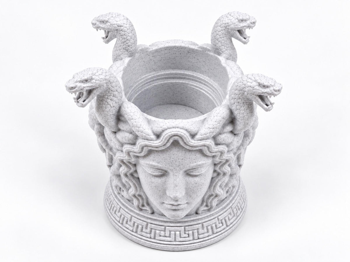 Top-down view into the open Medusa toothbrush cup