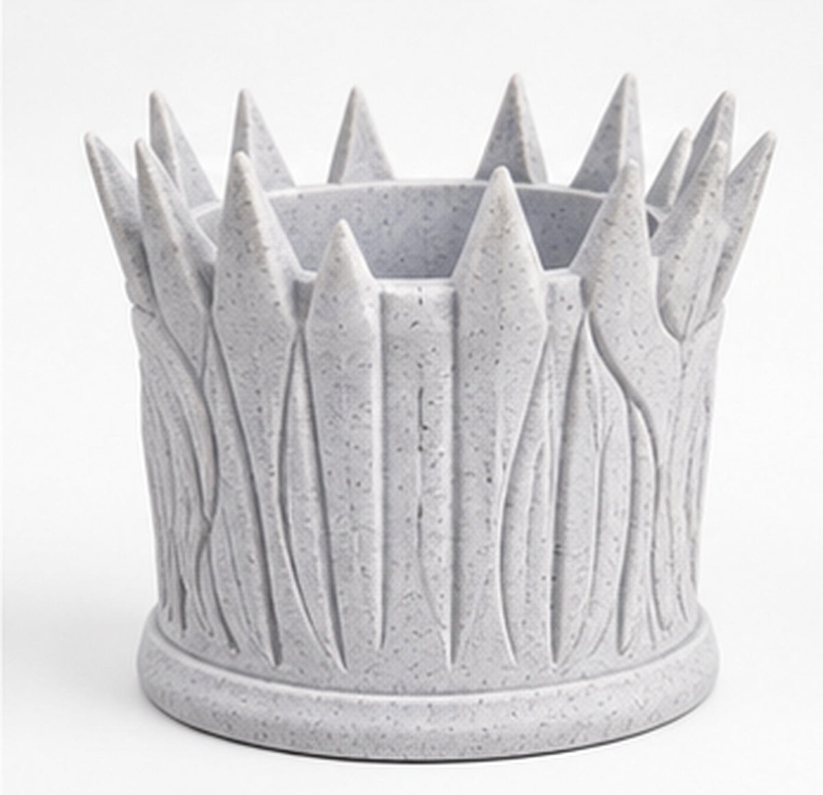 Back view of the lion holder showing carved mane strands and crown