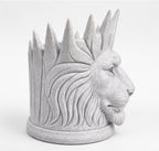 Right side view of the crowned lion toothbrush holder