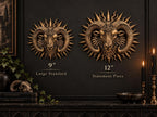 Size comparison of the 9 in. and 12 in. ram sunburst sculptures