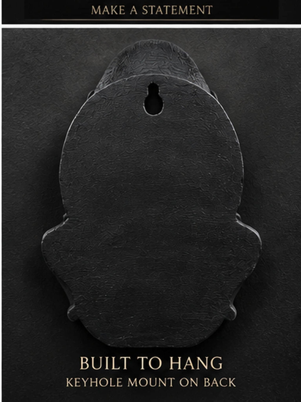 Back of the gorilla bust showing the keyhole mount