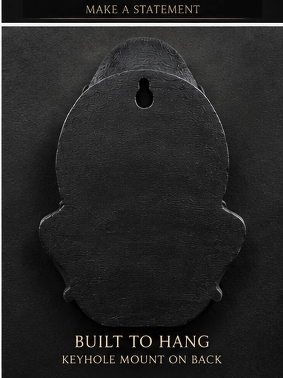 Back of the gorilla bust showing the keyhole mount