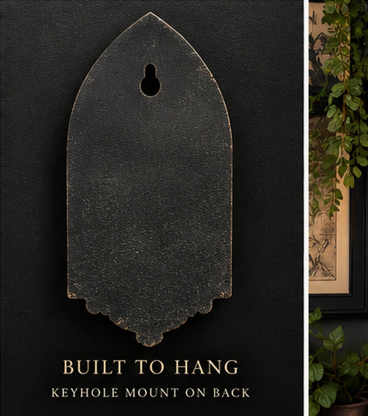 Back of the angel sconce showing the keyhole mount