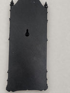 Back of the Death XIII relief showing the recessed keyhole mount