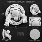Dimension graphic of the astronaut sculpture: 8 in. high, 8 in. wide, 5 in. deep