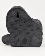 Back of the gorilla sculpture showing the keyhole mount