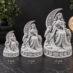 Size comparison of the 6, 9 and 12 in. moon goddess statues