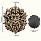 Green Man oak leaf wall sculpture, alternate view