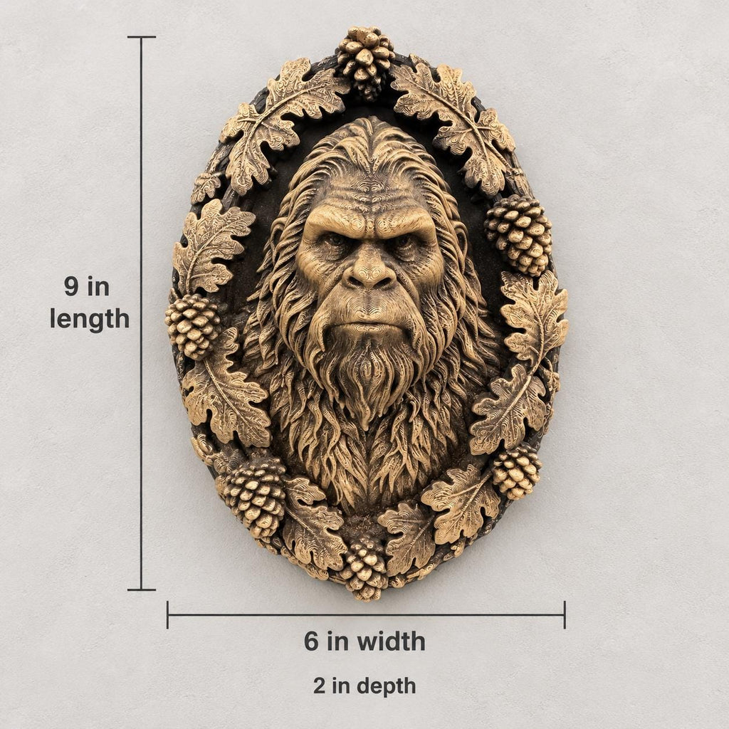 Bigfoot portrait wall plaque, alternate view