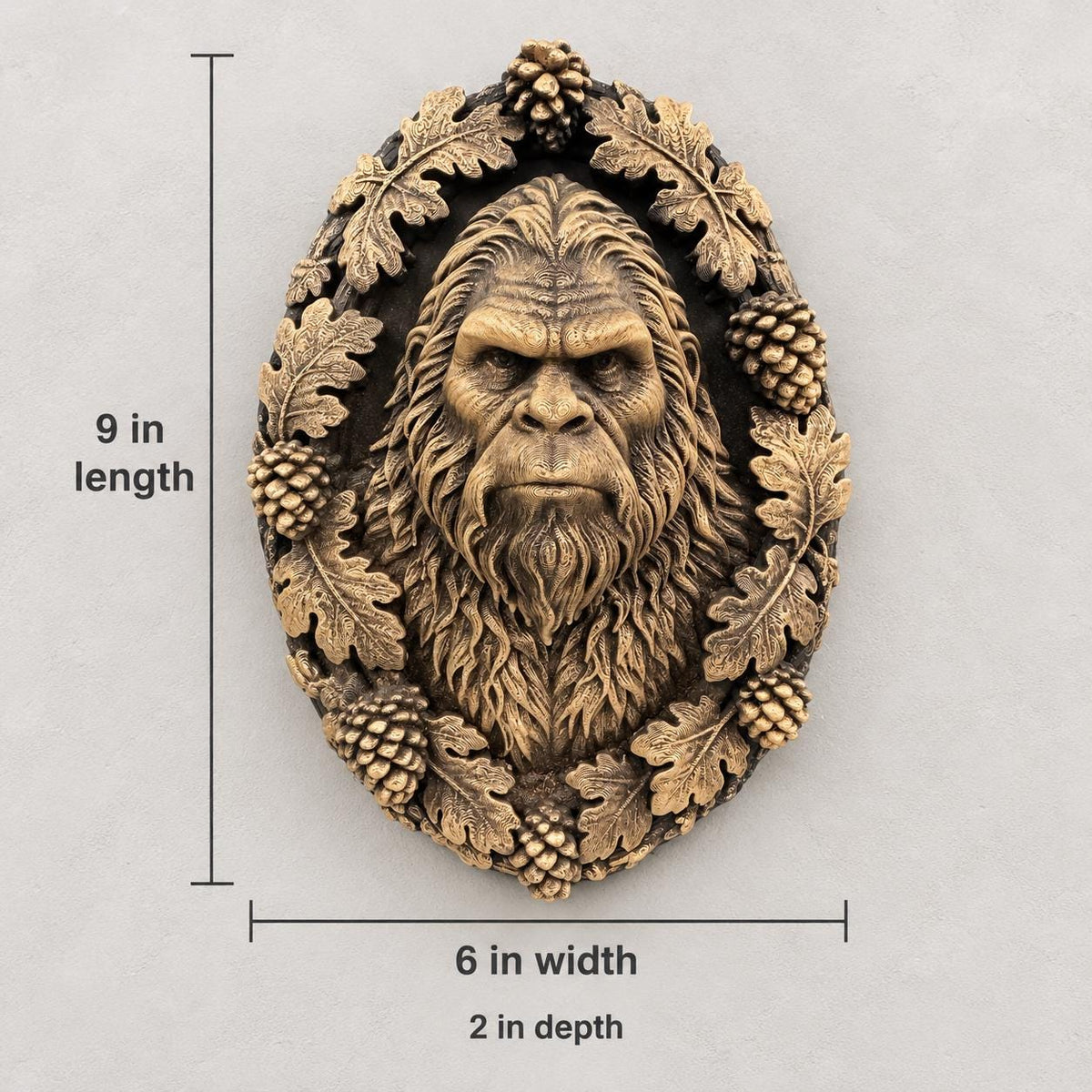 Bigfoot portrait wall plaque, alternate view
