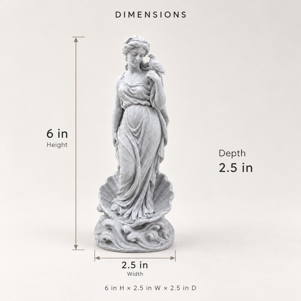 Aphrodite statue, alternate angle showing flowing drapery