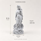 Aphrodite statue, alternate angle showing flowing drapery